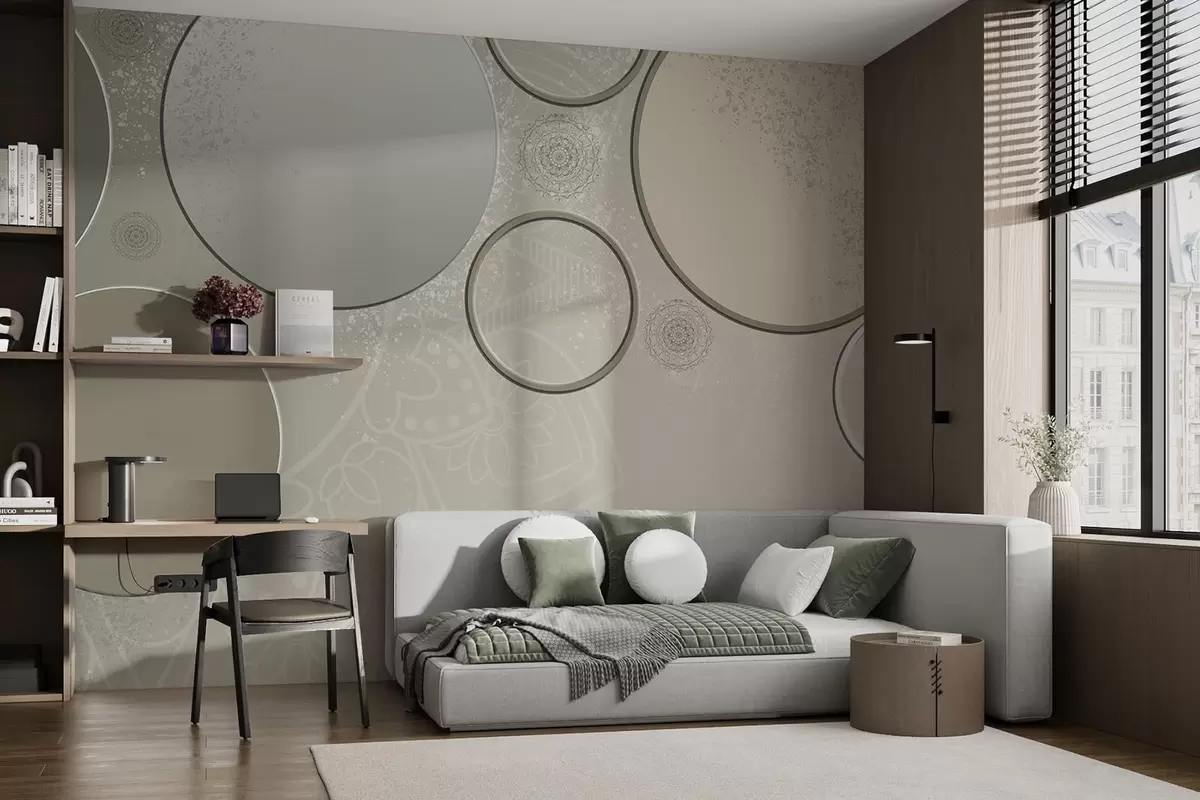 murales de pared Variedad de círculos sobre fondo translúcido w09181