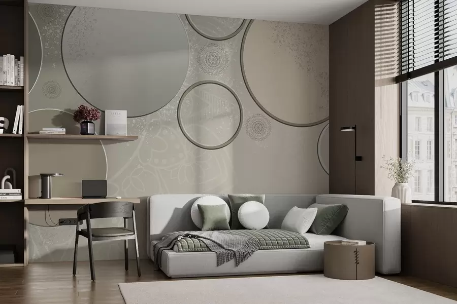 murales de pared Variedad de círculos sobre fondo translúcido w09181