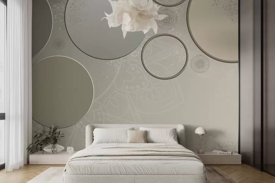 murales de pared Variedad de círculos sobre fondo translúcido w09181