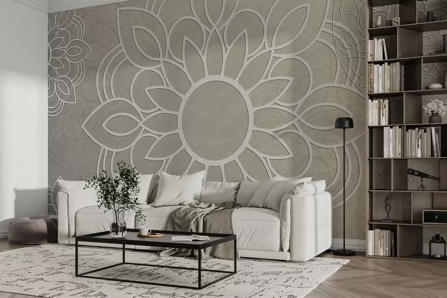 murales de pared Bonitos motivos en beige claro w09183