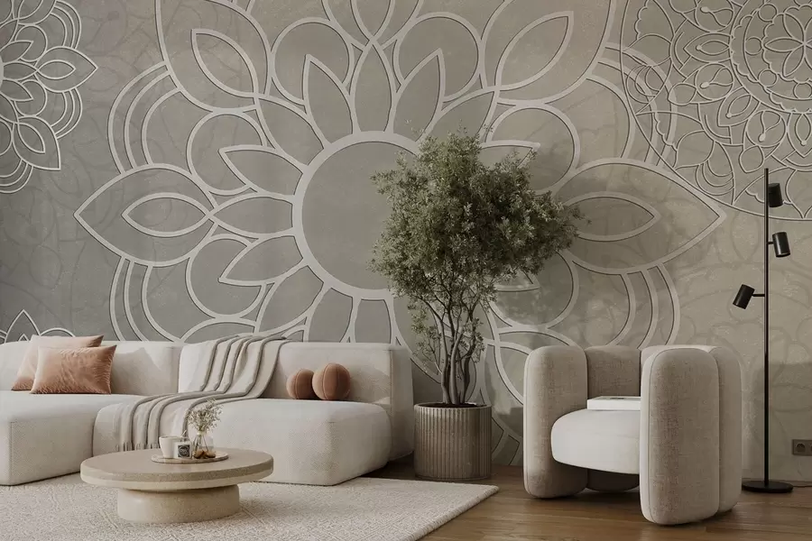 murales de pared Bonitos motivos en beige claro w09183