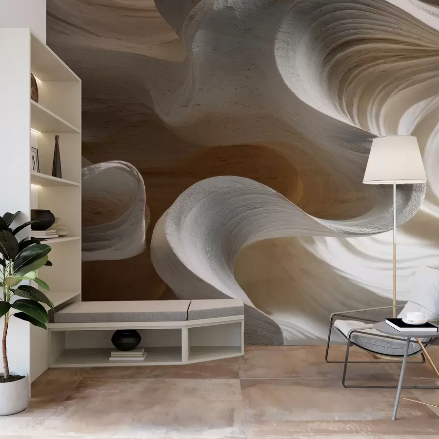 murales de pared Imitación de olas de madera w04316