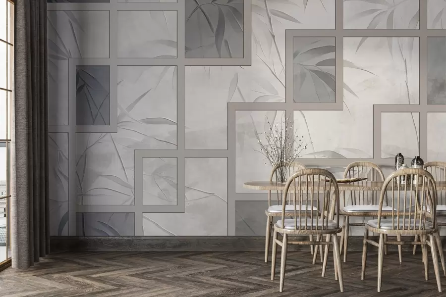 murales de pared Bambú y geometría w04319