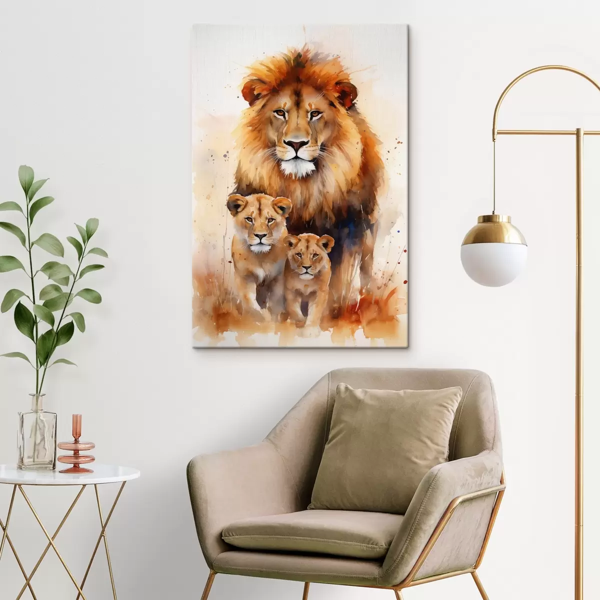 murales de pared Una familia de leones s44555