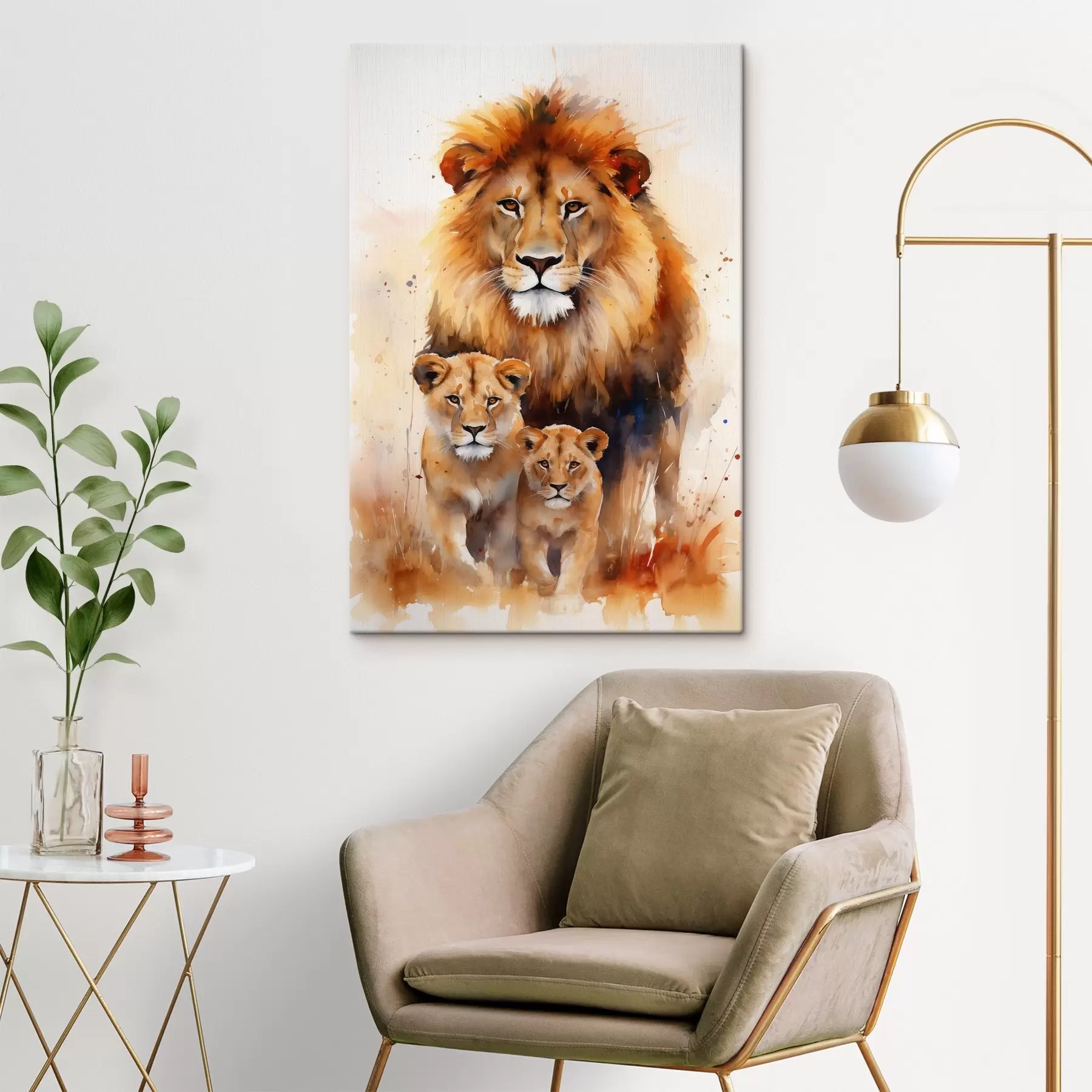 murales de pared Una familia de leones s44555