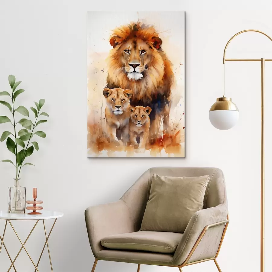 murales de pared Una familia de leones s44555