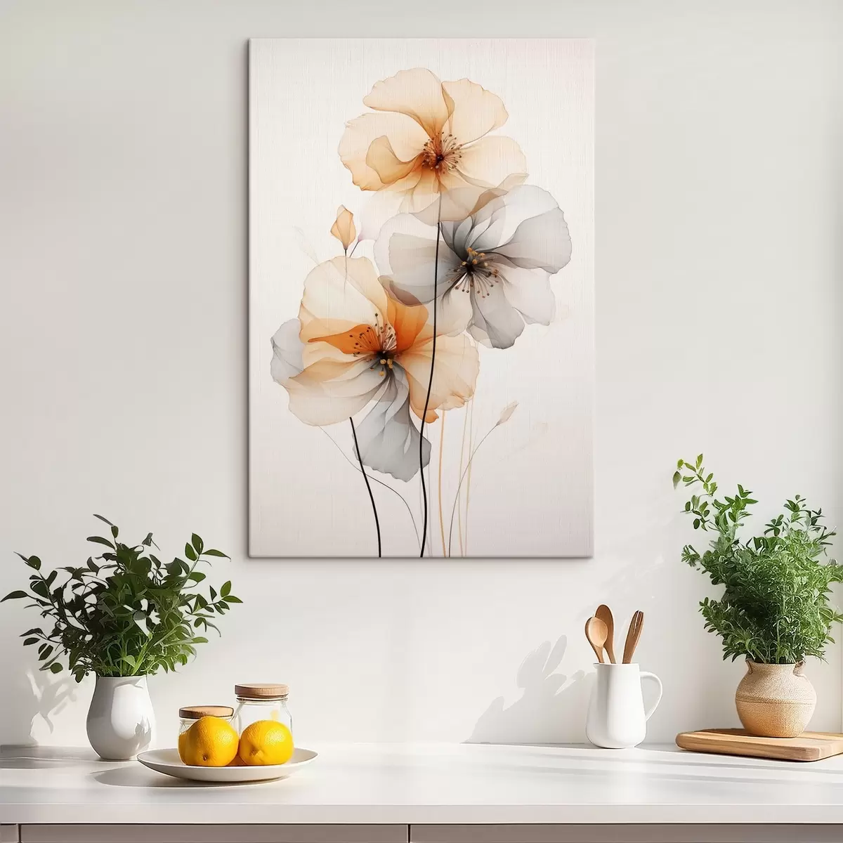 murales de pared Flores abstractas translúcidas s44558