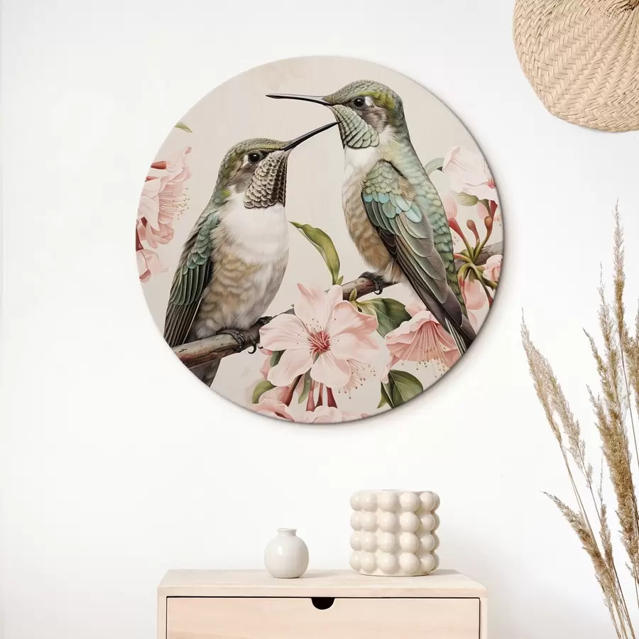 murales de pared Una pareja de pájaros en una rama r44550