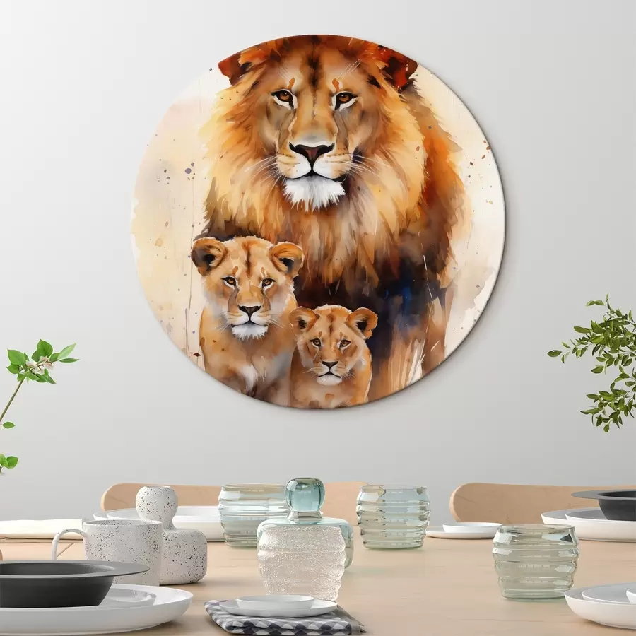 murales de pared Una familia de leones r44555