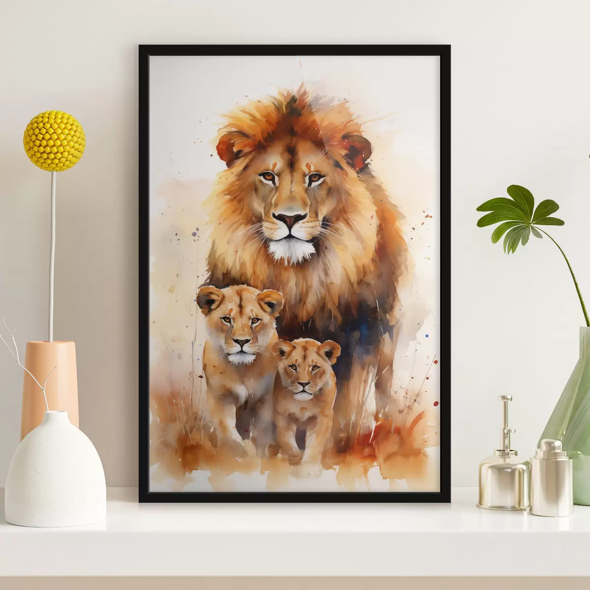 Poster Una familia de leones f44555