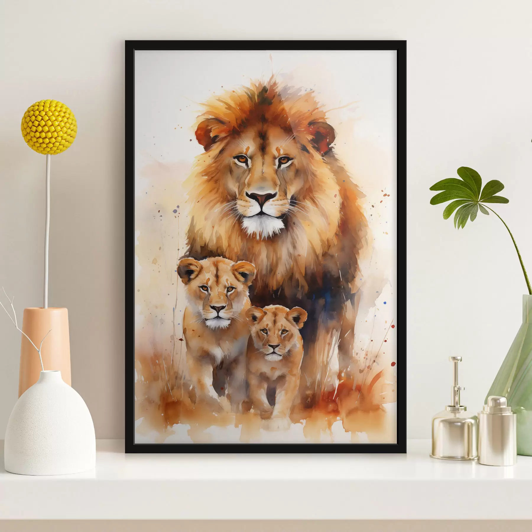 murales de pared Una familia de leones f44555
