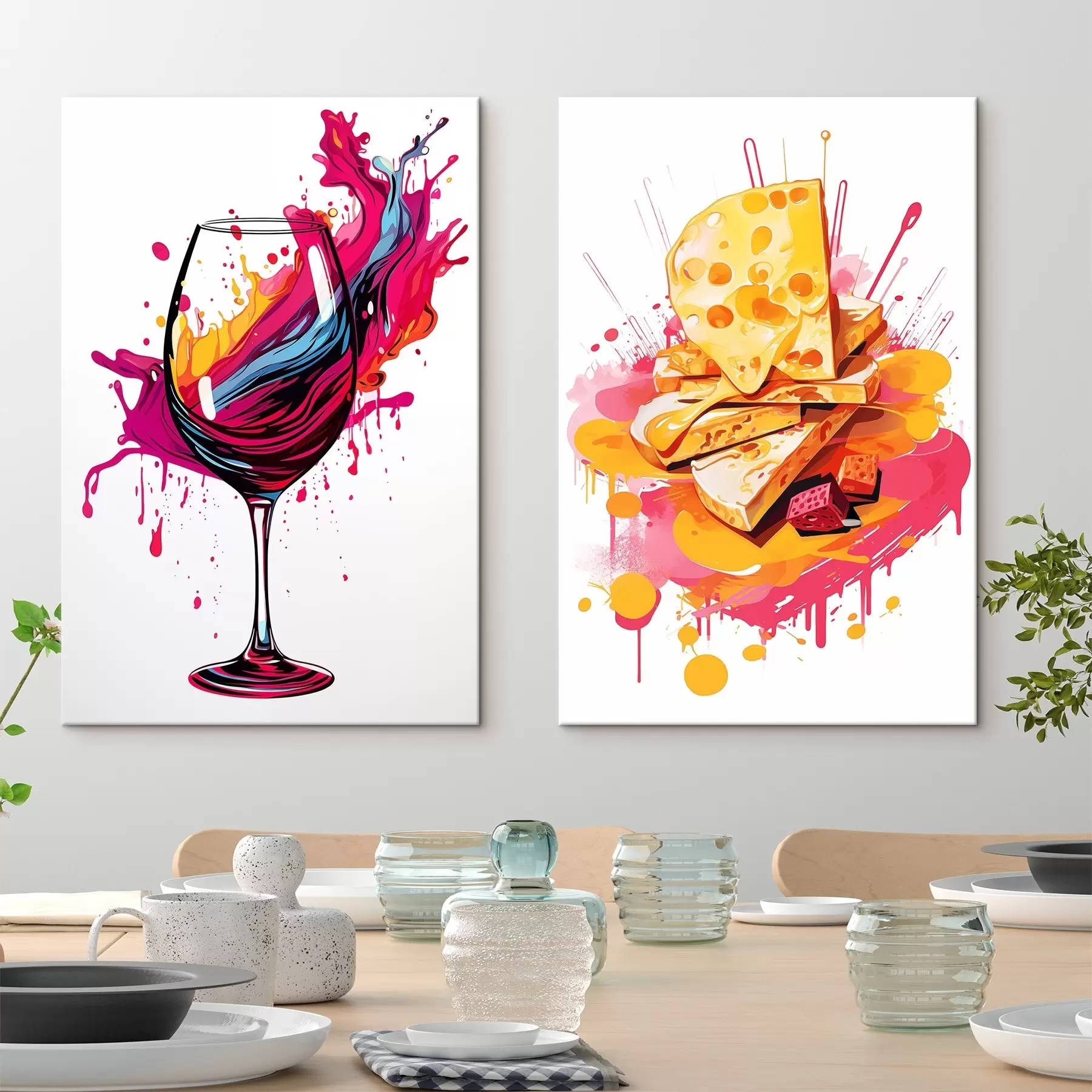 murales de pared Vino y queso m00551