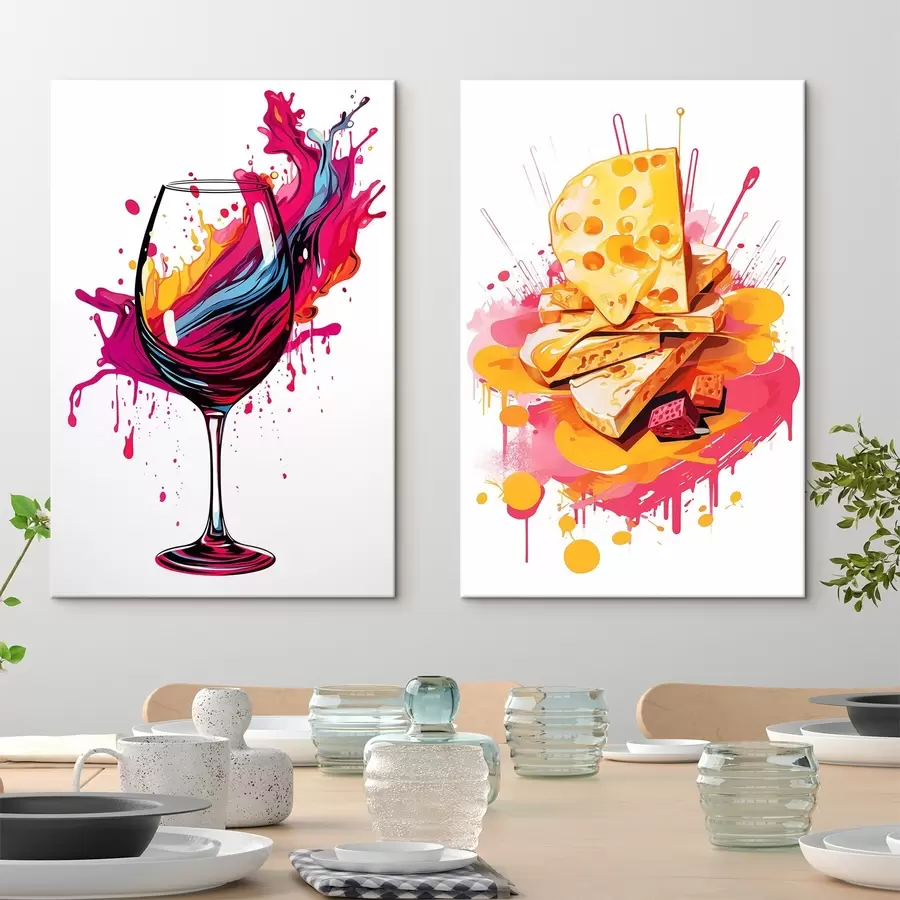 murales de pared Vino y queso m00551