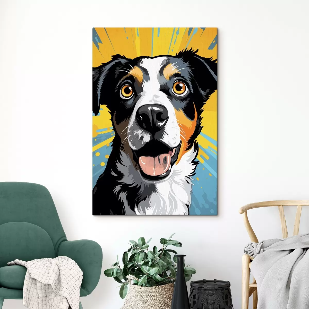 murales de pared Perro feliz Pop Art s45279