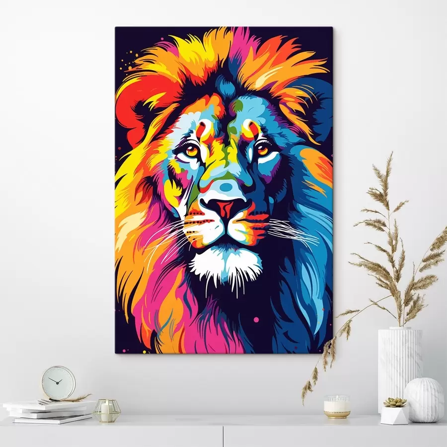 murales de pared Rey en un resplandor de color s45282