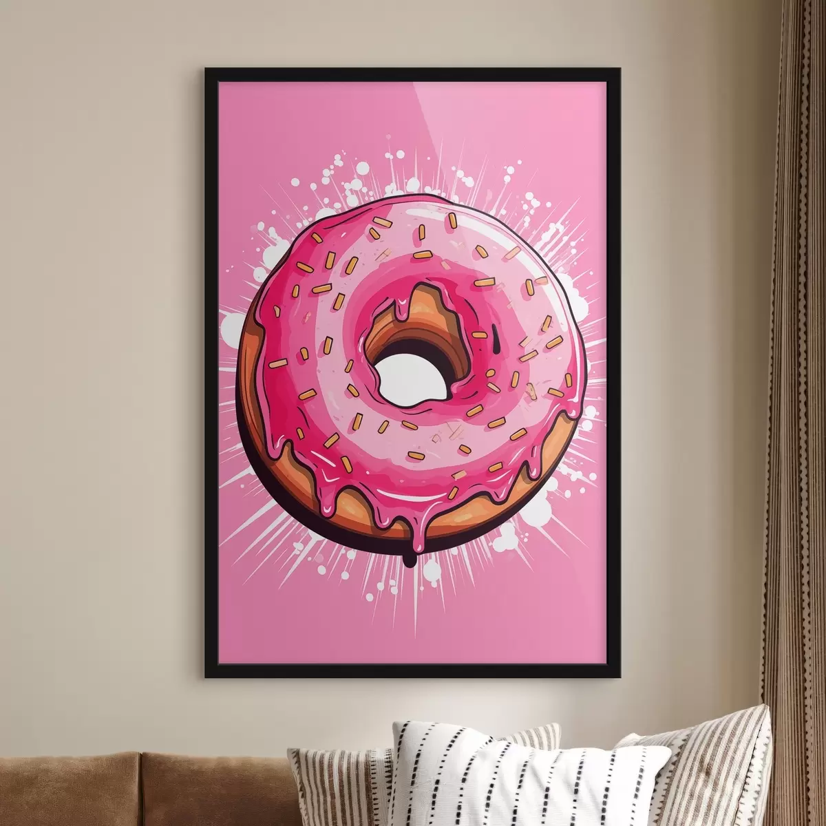 Poster Donut con glaseado rosa f45274