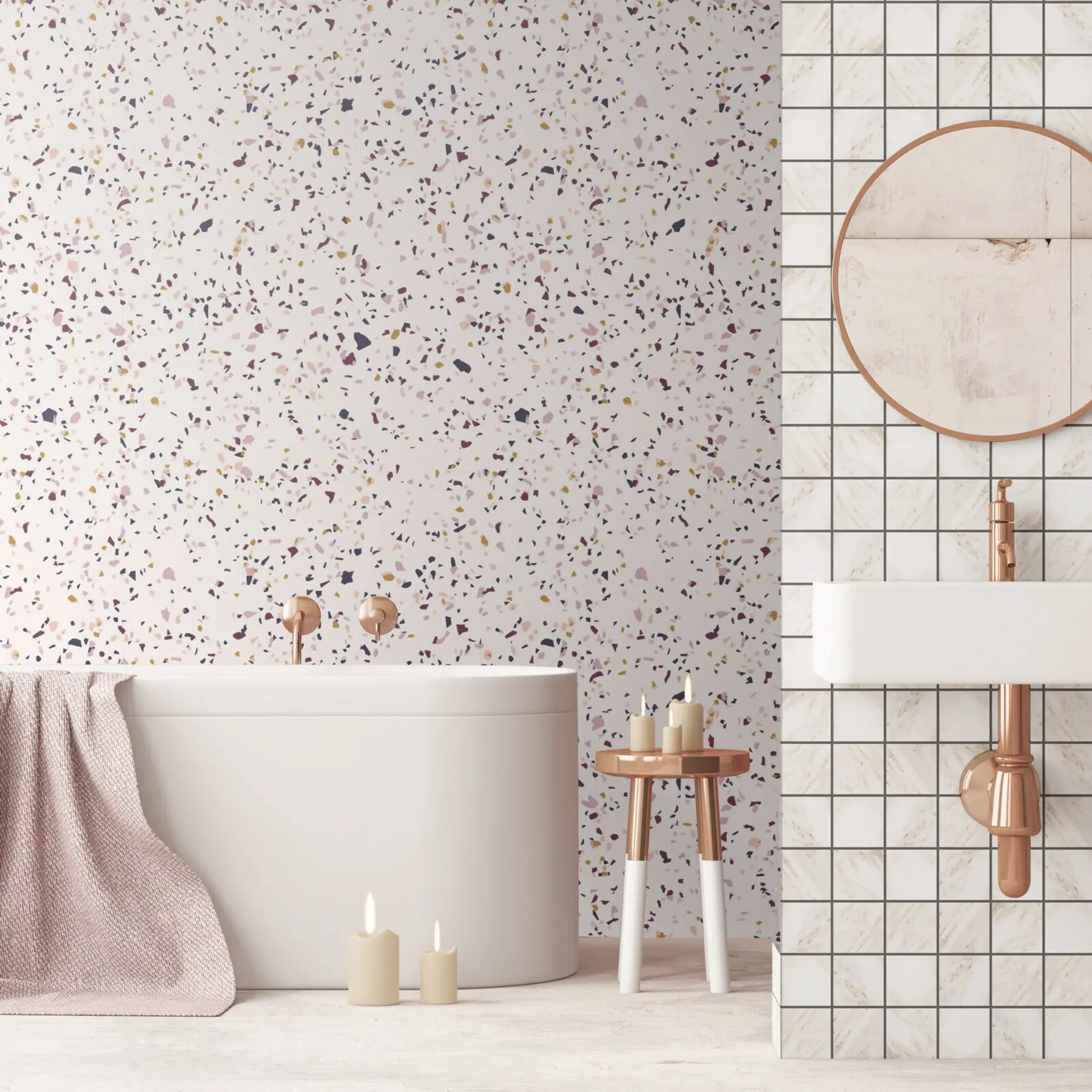 murales de pared Efecto miga de color, estilo boho u71766