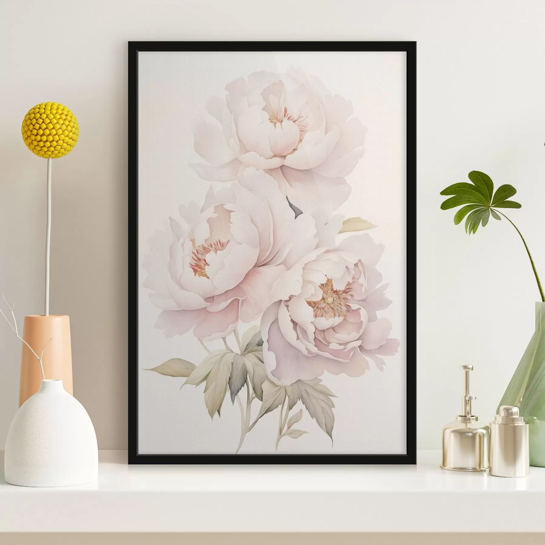 murales de pared Delicadas peonías f45293