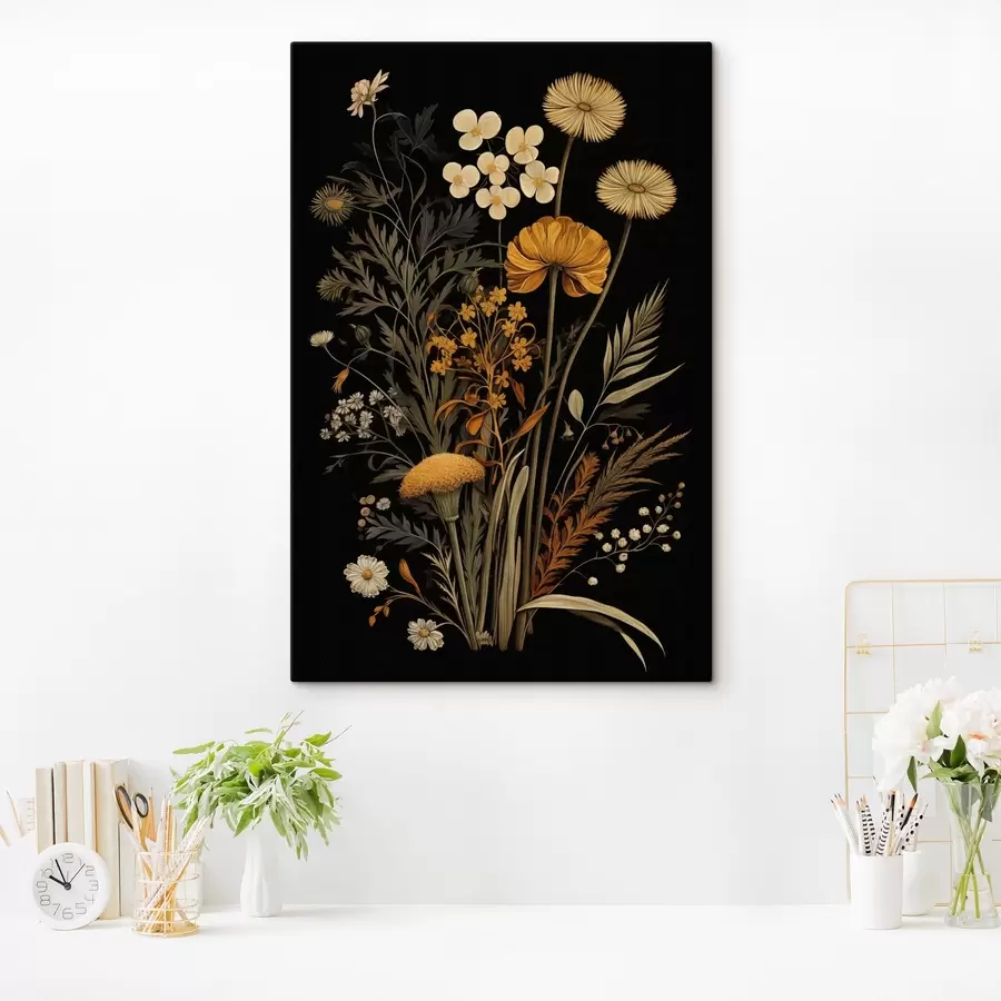 murales de pared Flores silvestres de colores oscuros s45271