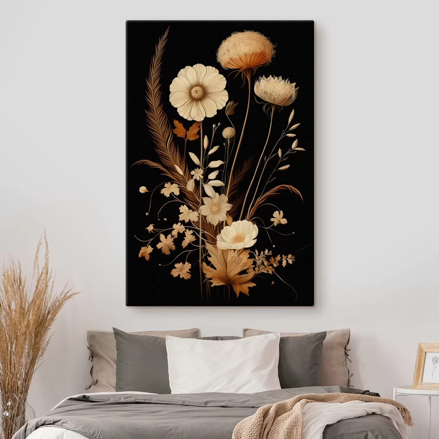 murales de pared Ramo botánico en tonos cálidos s45272