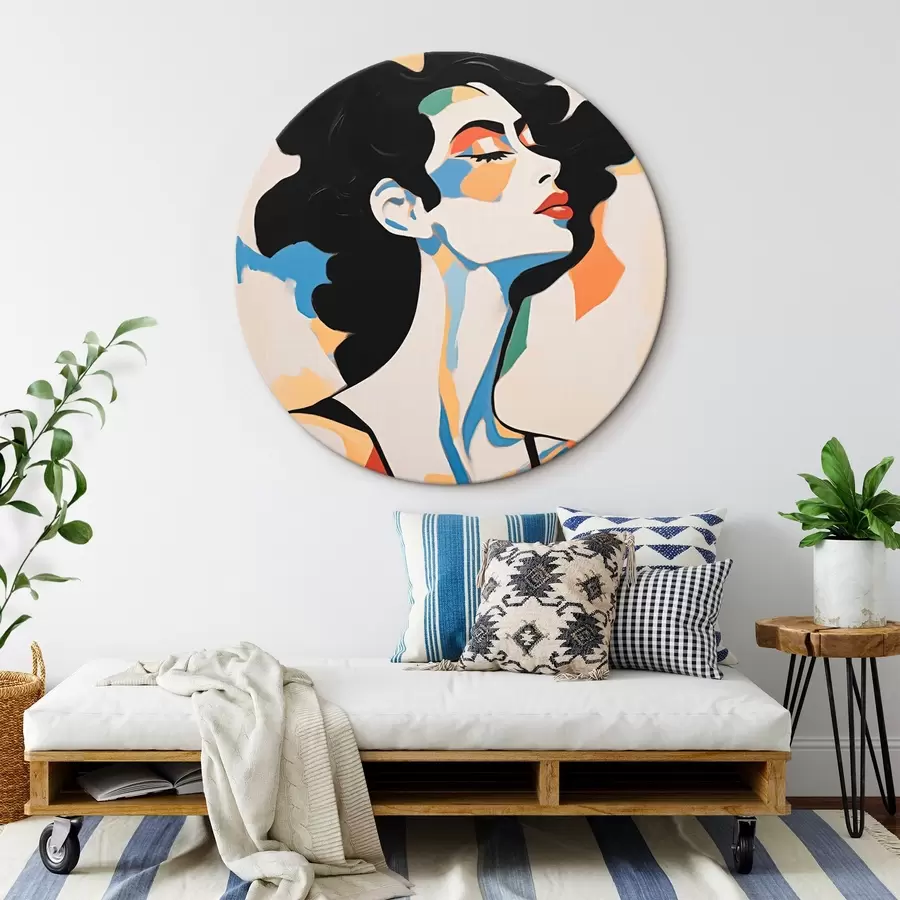 murales de pared Retrato abstracto de una mujer con imitación de pinceladas r45233