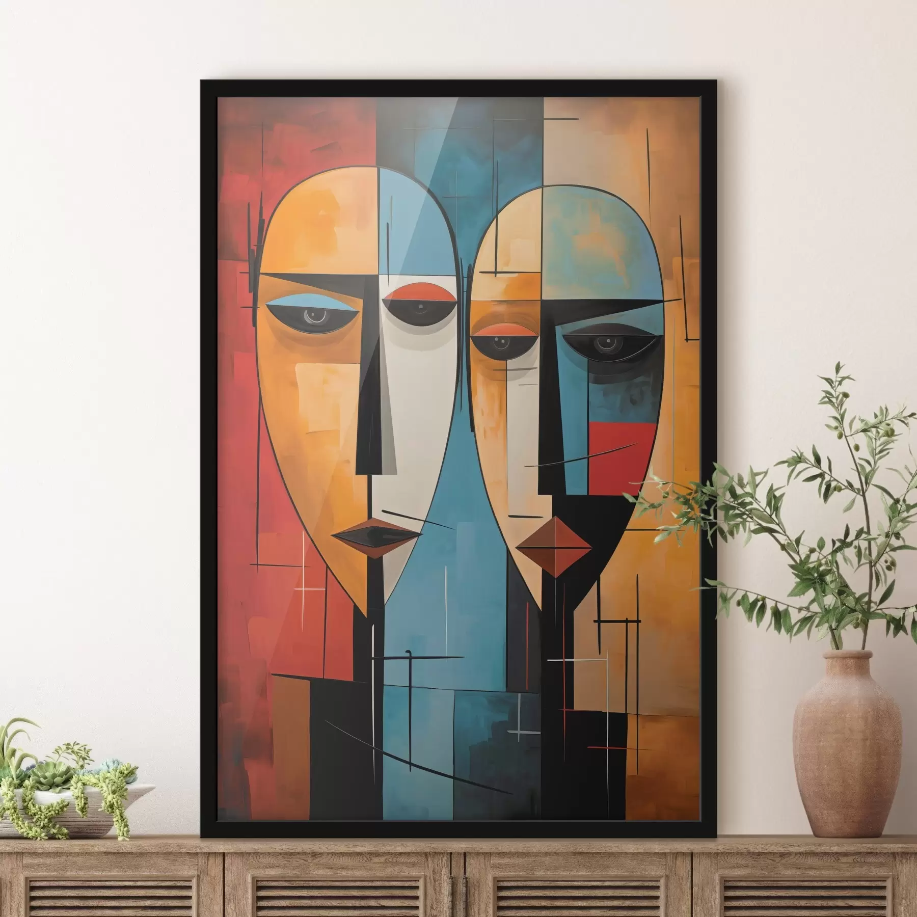 murales de pared Caras abstractas f45236