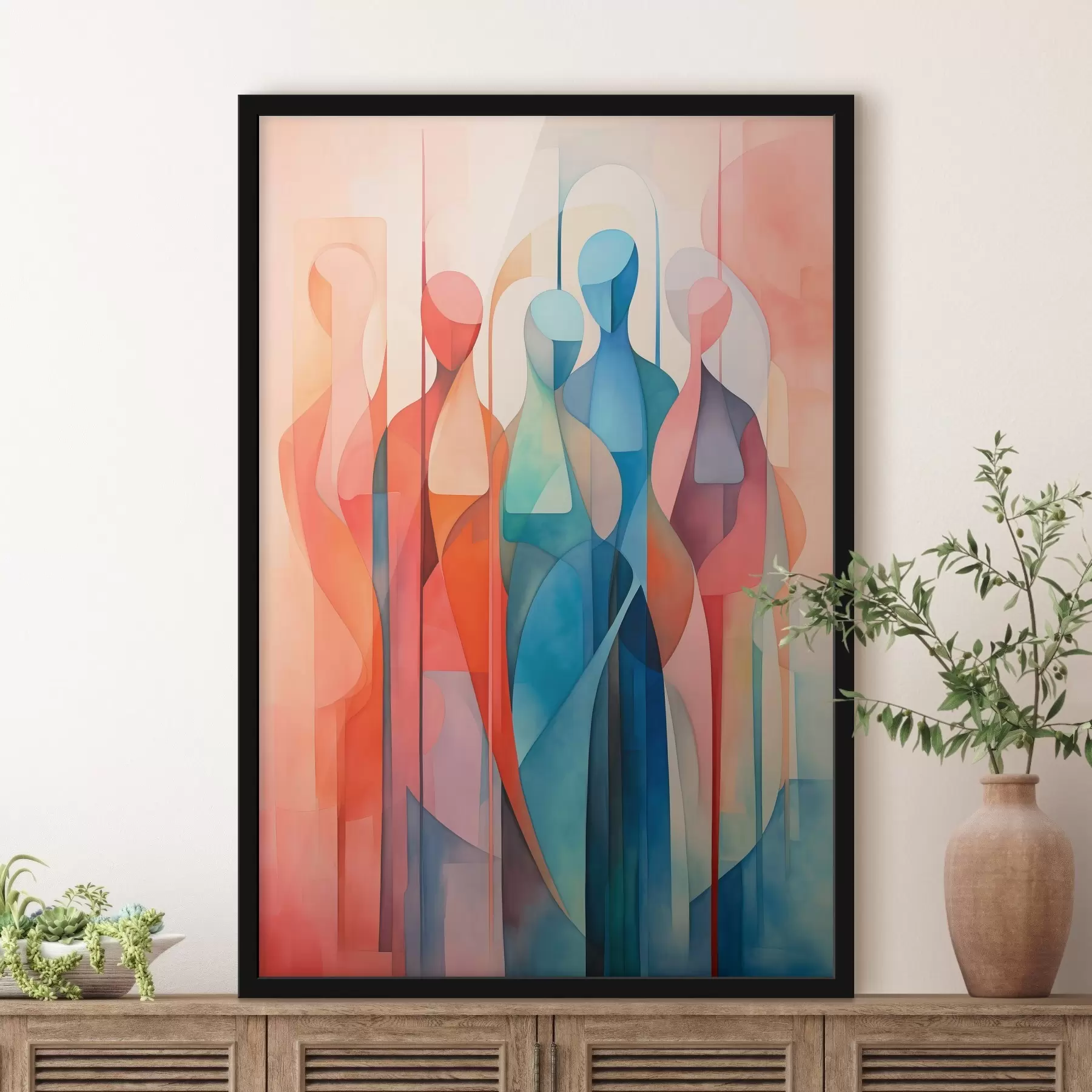 murales de pared siluetas abstractas f45237