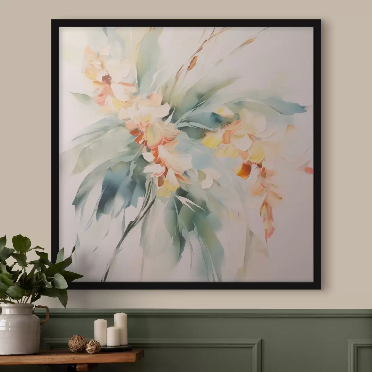 Poster Flores abstractas en el follaje f45305