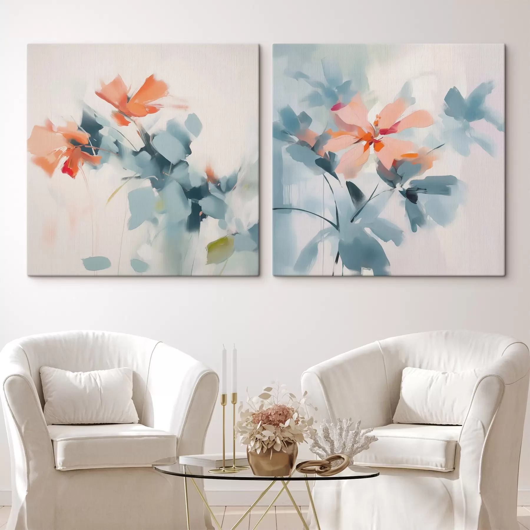 murales de pared Pintura abstracta imitación flores m00564