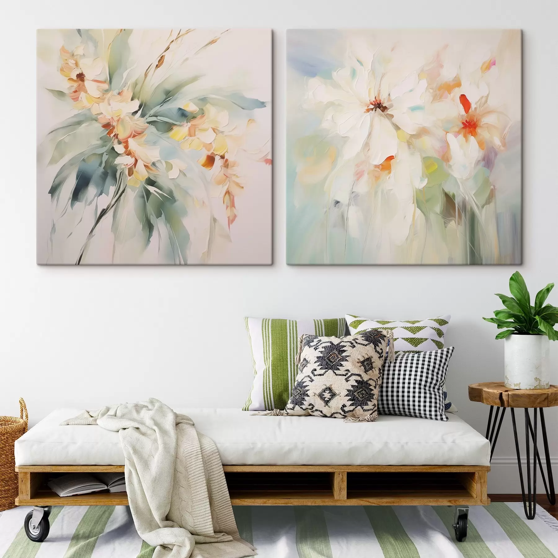 murales de pared flores abstractas m00565