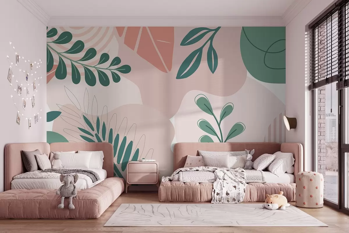 murales de pared Abstracción, hojas w04366