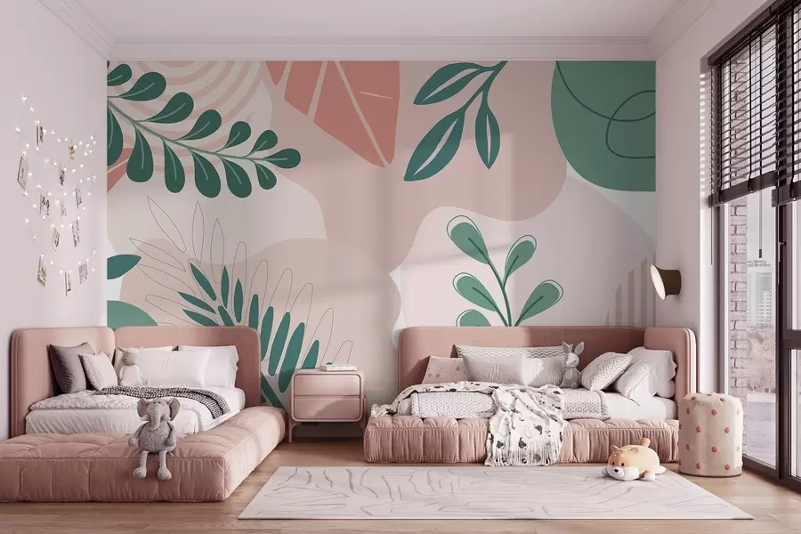 murales de pared Abstracción, hojas w04366