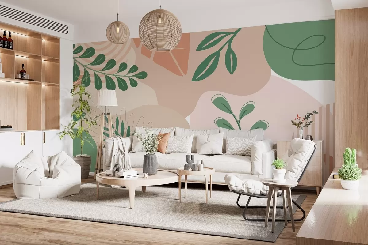 murales de pared Abstracción, hojas w04366v1