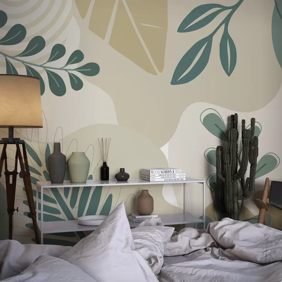 murales de pared Abstracción, hojas w04366v2