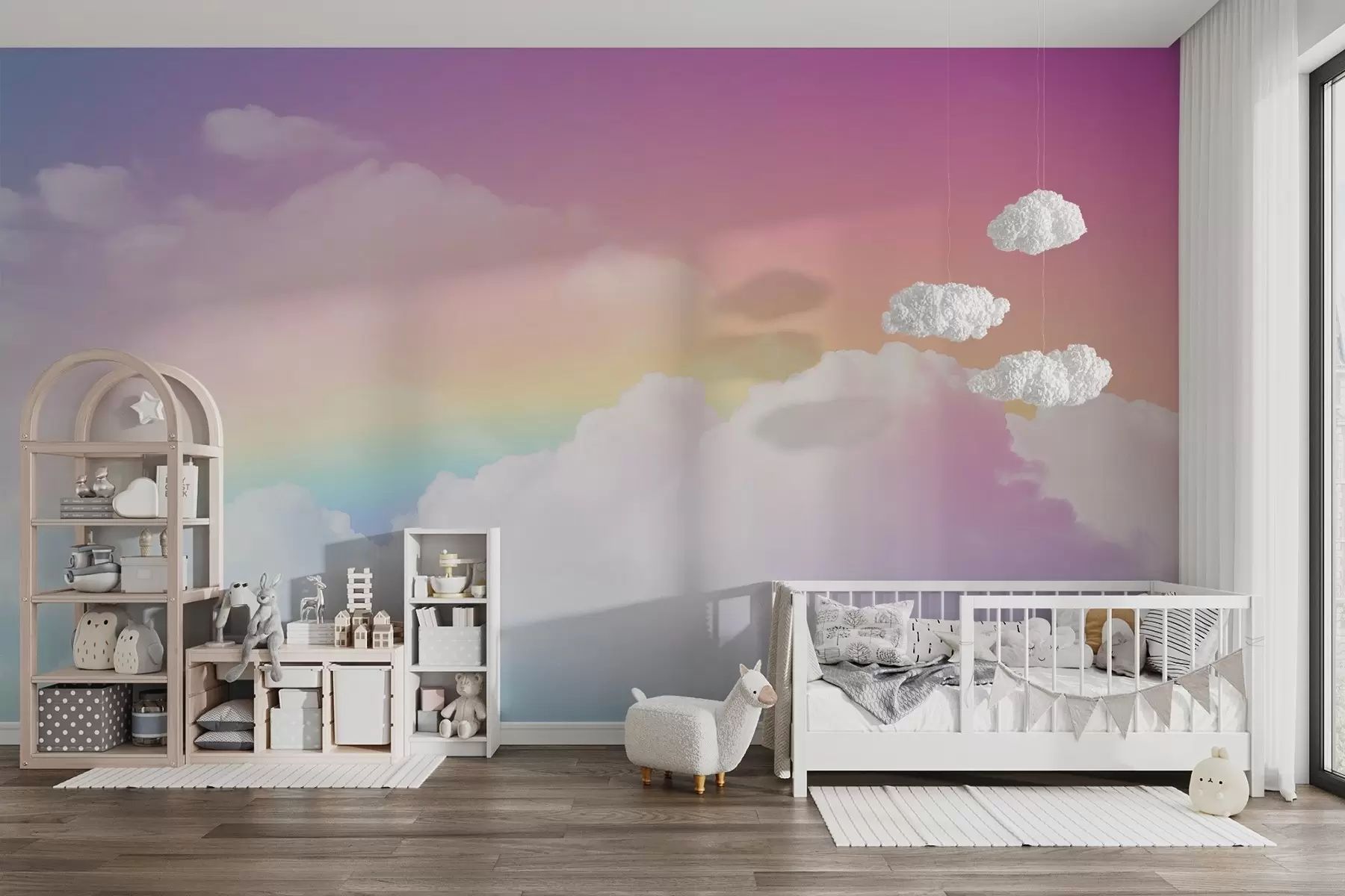 murales de pared Nubes y arco iris w04368