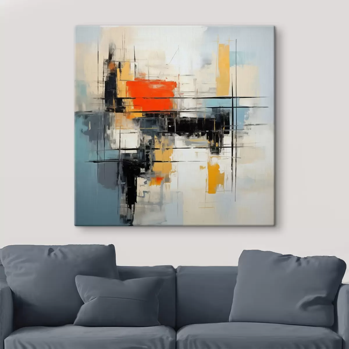 murales de pared Lienzo dinámico de estilo moderno con trazos nítidos s45040