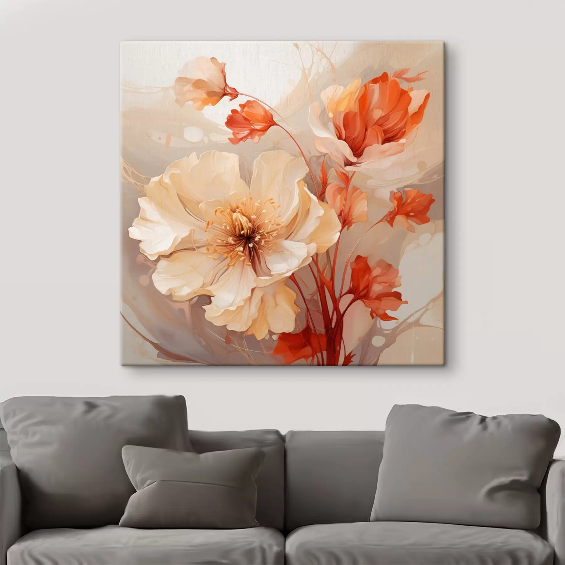 murales de pared Flores mágicas en tonos pastel con un estilo de ensueño s45042