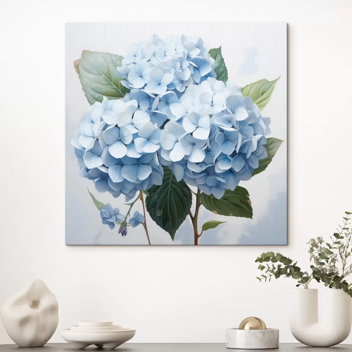 murales de pared Primer plano de flores azules de hortensia s45044