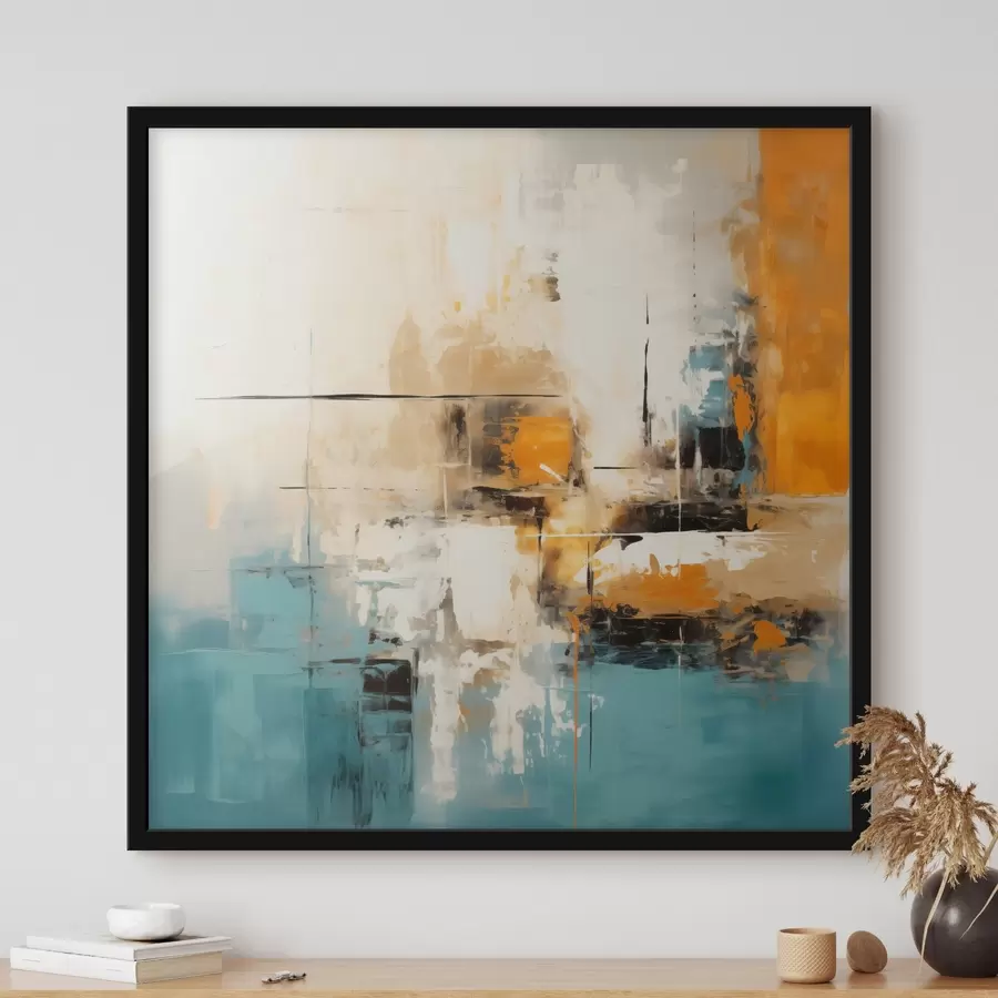 murales de pared Arte contemporáneo con pinceladas texturizadas y toques brillantes f45041