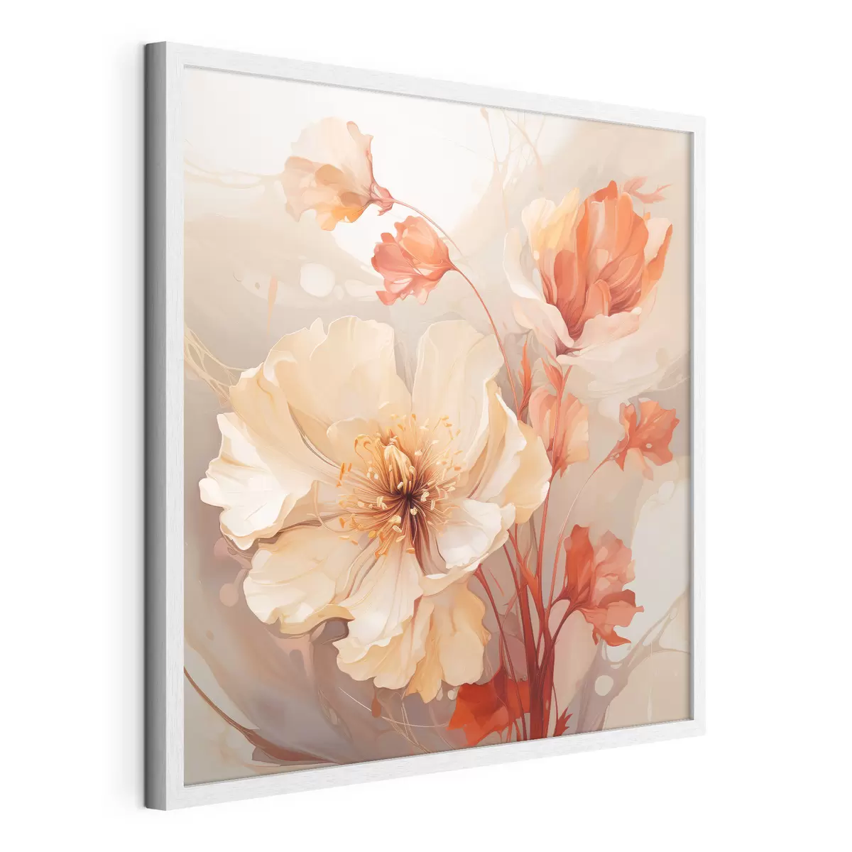 Poster Flores mágicas en tonos pastel con un estilo de ensueño f45042
