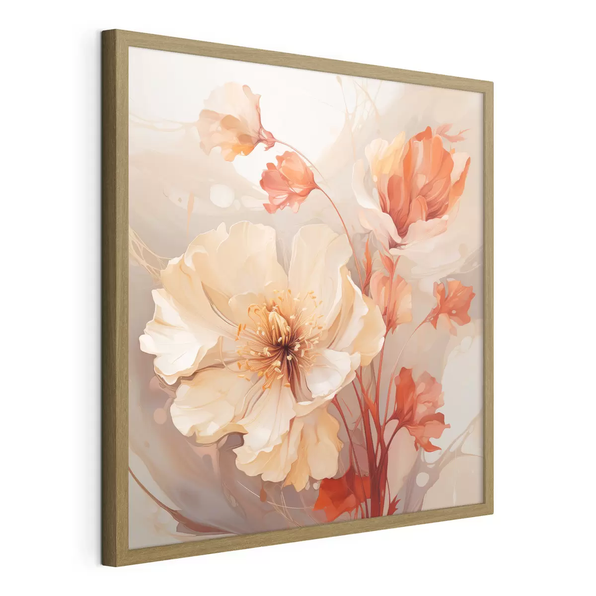 Poster Flores mágicas en tonos pastel con un estilo de ensueño f45042