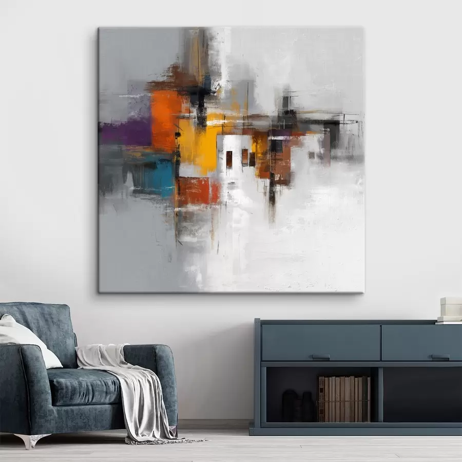 murales de pared Abstracción colorista con motivos geométricos s45239