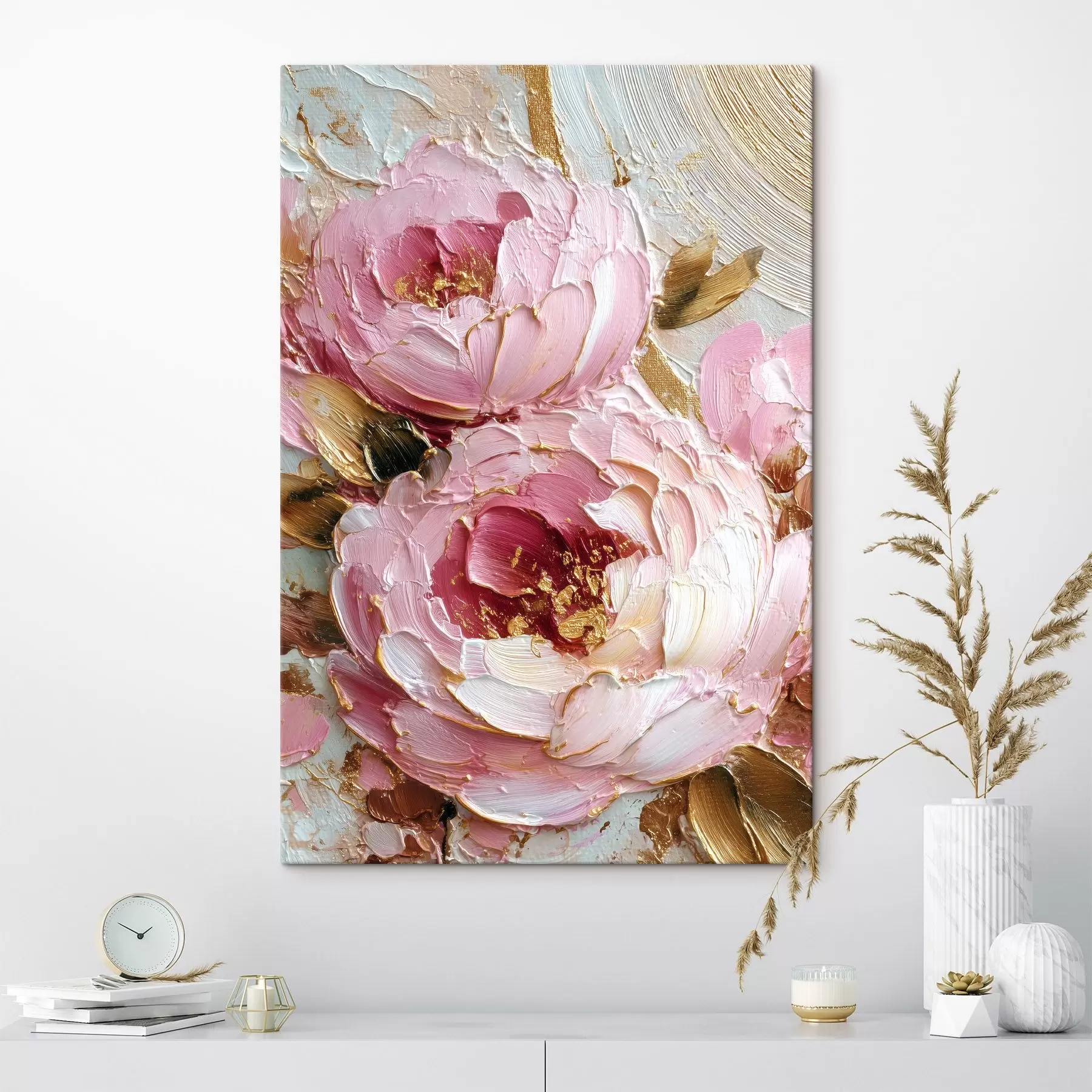 murales de pared Pétalos volumétricos: arte impasto con textura viva s45251
