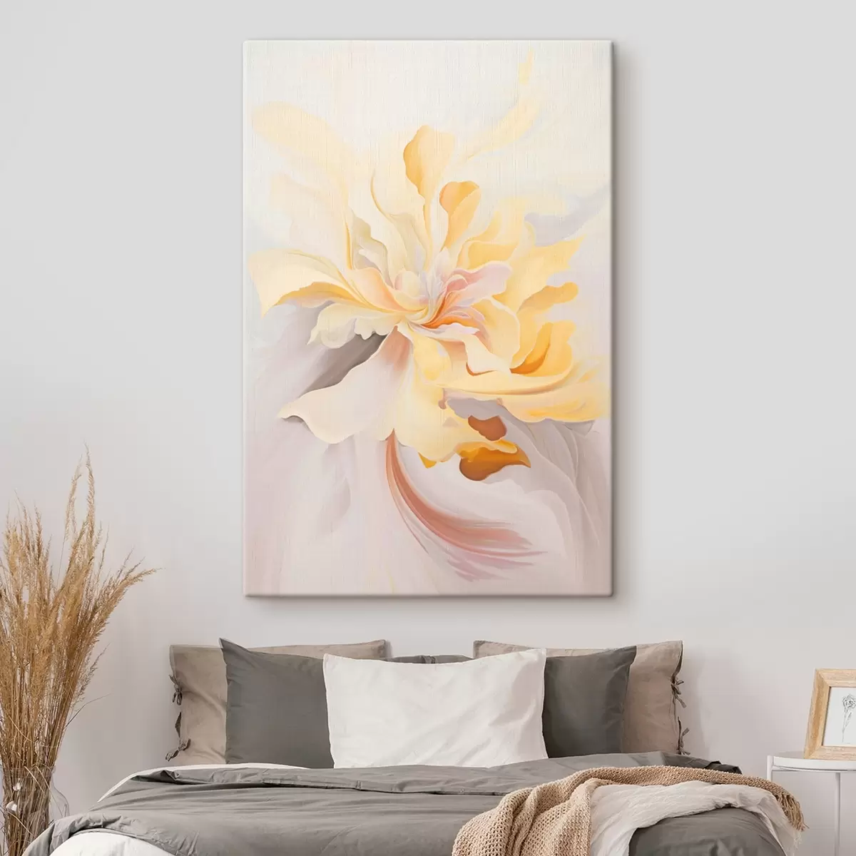 murales de pared Flor delicada: pintura abstracta en tonos pastel s45256