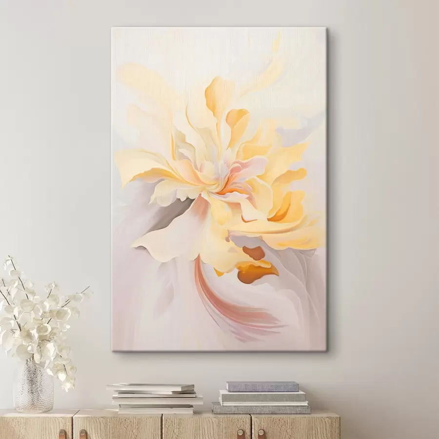 murales de pared Flor delicada: pintura abstracta en tonos pastel s45256