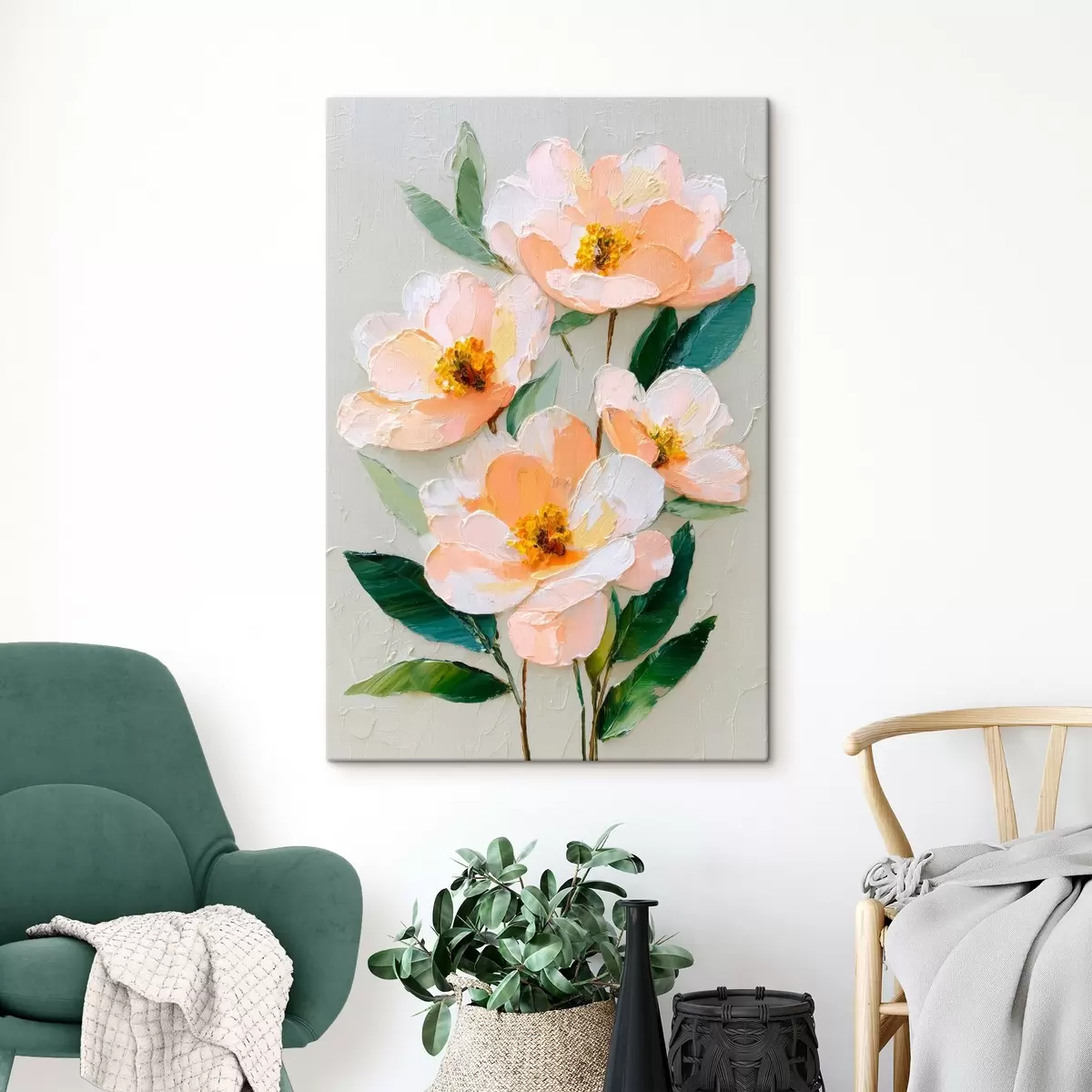 murales de pared Flores ligeras en tonos pastel s45263