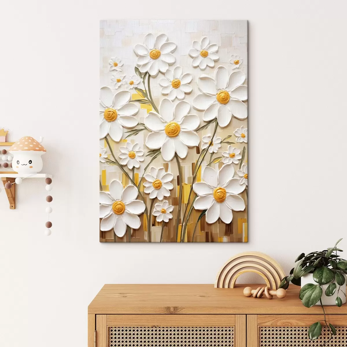 murales de pared Composición floral de estilo volumétrico con acentos s45267