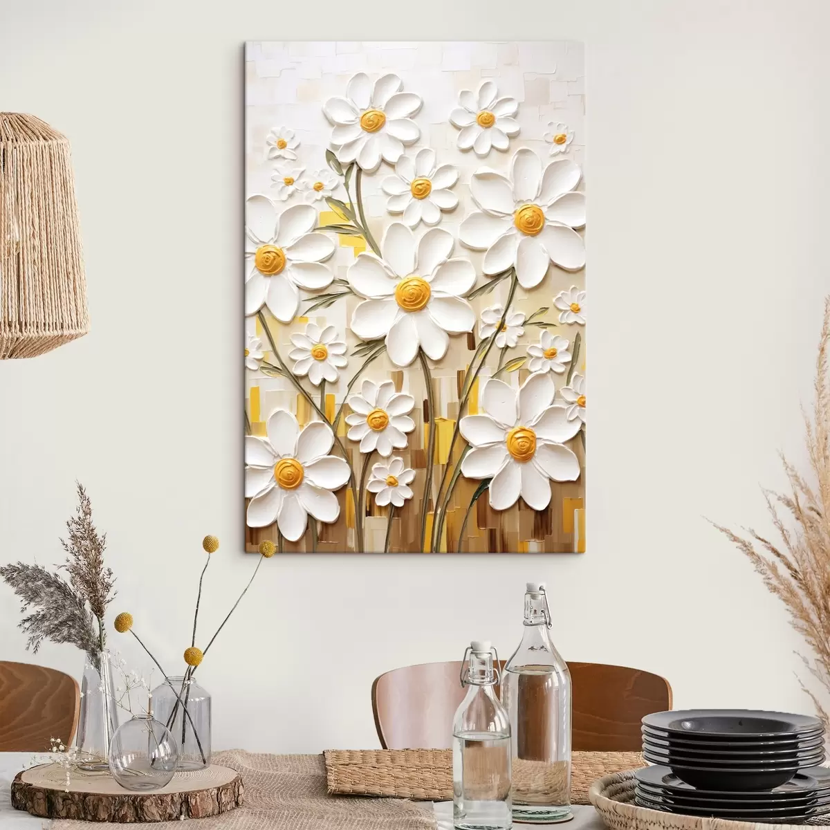 murales de pared Composición floral de estilo volumétrico con acentos s45267