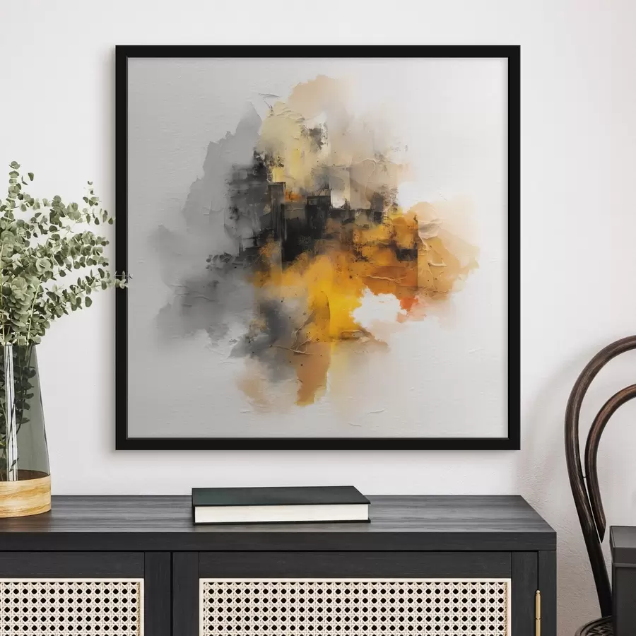 murales de pared Composición abstracta en tonos naranjas y grises con textura f45238