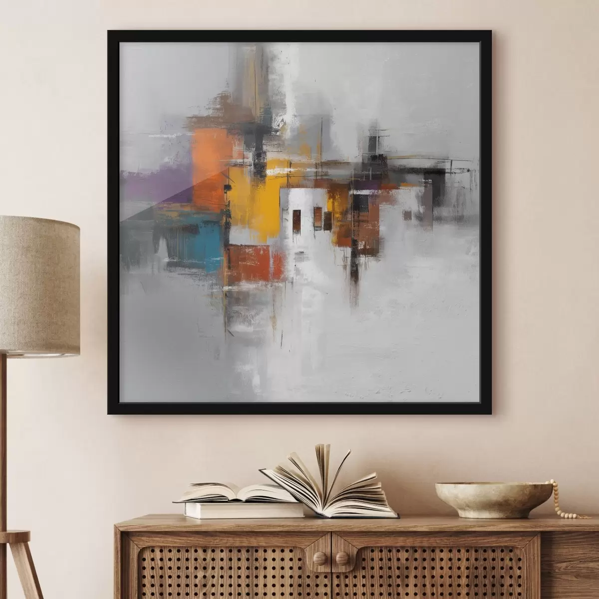 Poster Abstracción colorista con motivos geométricos f45239